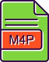 M4P File Format filled Design Icon vector