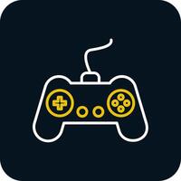 Gamer Line Red Circle Icon vector