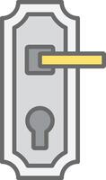 Door Handle Line Filled Light Icon vector