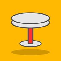 Round Table Filled Shadow Icon vector