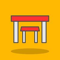 Tables Filled Shadow Icon vector