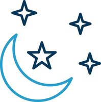 Moon Line Blue Two Color Icon vector