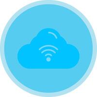 Cloud Flat Multi Circle Icon vector