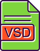 VSD File Format filled Design Icon vector