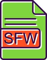 SFW File Format filled Design Icon vector