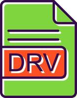 DRV File Format filled Design Icon vector