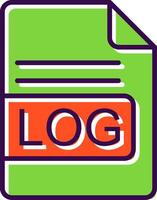 LOG File Format filled Design Icon vector