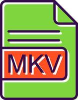 mkv archivo formato lleno diseño icono vector