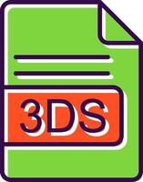 3DS File Format filled Design Icon vector