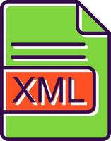 xml archivo formato lleno diseño icono vector