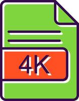 4K File Format filled Design Icon vector