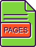 PAGES File Format filled Design Icon vector