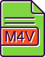 m4v archivo formato lleno diseño icono vector