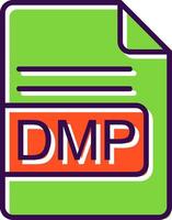 DMP File Format filled Design Icon vector