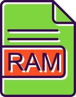 RAM File Format filled Design Icon vector
