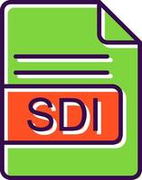 SDI File Format filled Design Icon vector