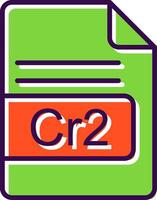 Cr2 File Format filled Design Icon vector