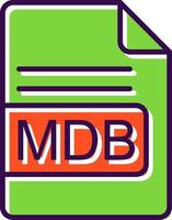 MDB File Format filled Design Icon vector