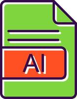 AI File Format filled Design Icon vector