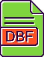 DBF File Format filled Design Icon vector