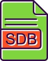 sdb archivo formato lleno diseño icono vector