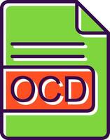 OCD File Format filled Design Icon vector