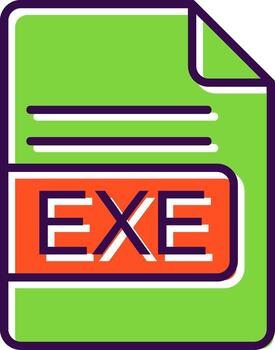 EXE File Format filled Design Icon vector