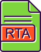 RTA File Format filled Design Icon vector