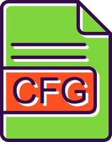 cfg archivo formato lleno diseño icono vector