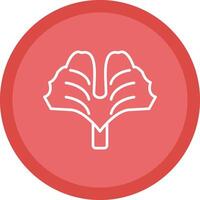 Ginkgo Biloba Line Multi Circle Icon vector