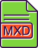 MXD File Format filled Design Icon vector