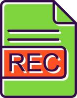 REC File Format filled Design Icon vector