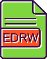 EDRW File Format filled Design Icon vector