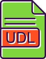 udl archivo formato lleno diseño icono vector