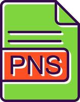 PNS File Format filled Design Icon vector