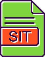 SIT File Format filled Design Icon vector