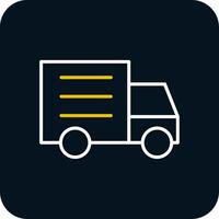 Truck Line Red Circle Icon vector