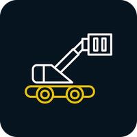 Boom Lift Line Red Circle Icon vector