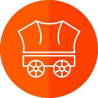 Wagon Line Red Circle Icon vector