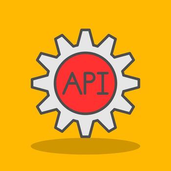 Api Filled Shadow Icon vector