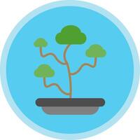 Bonsai Flat Multi Circle Icon vector