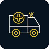 Ambulance Line Red Circle Icon vector