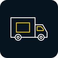 Truck Line Red Circle Icon vector