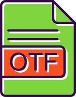 OTF File Format filled Design Icon vector
