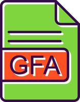 GFA File Format filled Design Icon vector