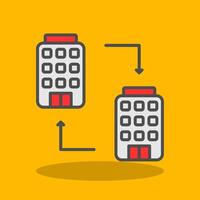 B2b Filled Shadow Icon vector
