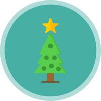 Christmas Tree Flat Multi Circle Icon vector