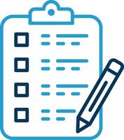Writing Line Blue Two Color Icon vector