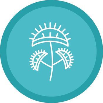 Venus atrapamoscas línea multi circulo icono vector