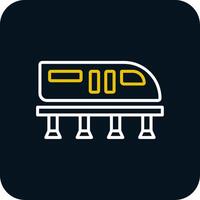 Monorail Line Red Circle Icon vector